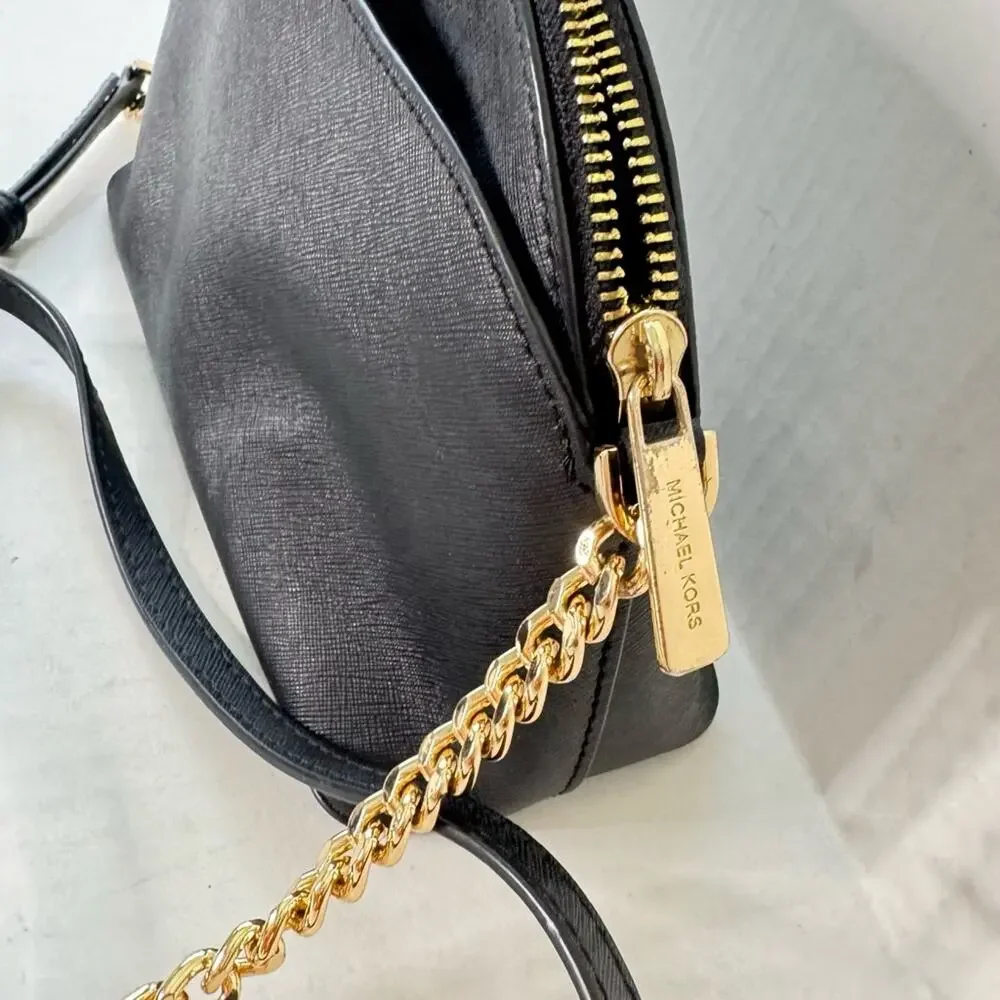 Michael Kors Black Leather Crossbody Handbag